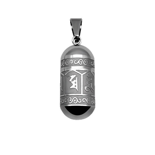 Planderful Mantra Pendant Necklace Six Character Stainless Steel Open Locket For Unisex Gifts