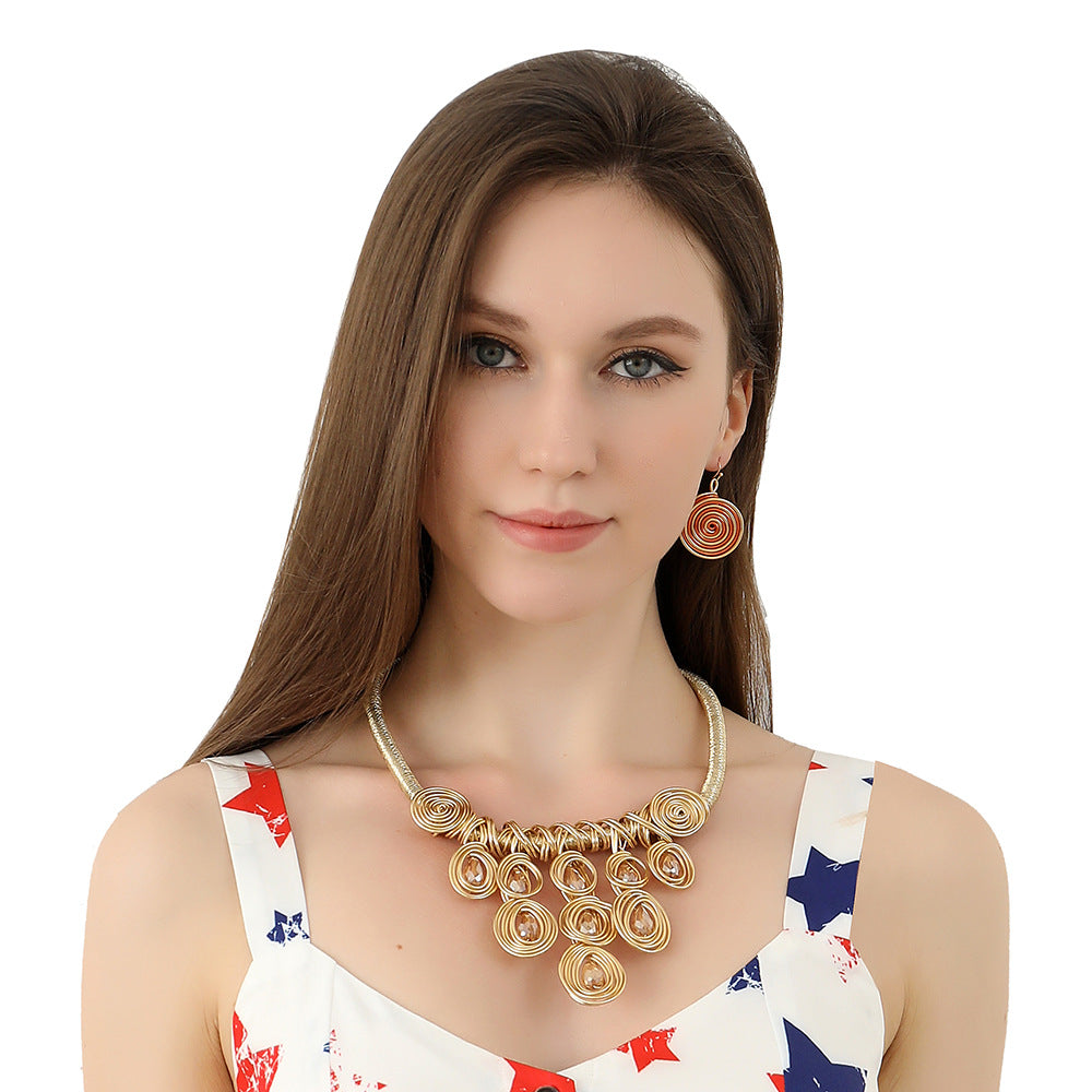 Extravagant Necklace Set from Europe and America, Tassel Woven Statement Necklace, Amazon's Latest Jewelry
