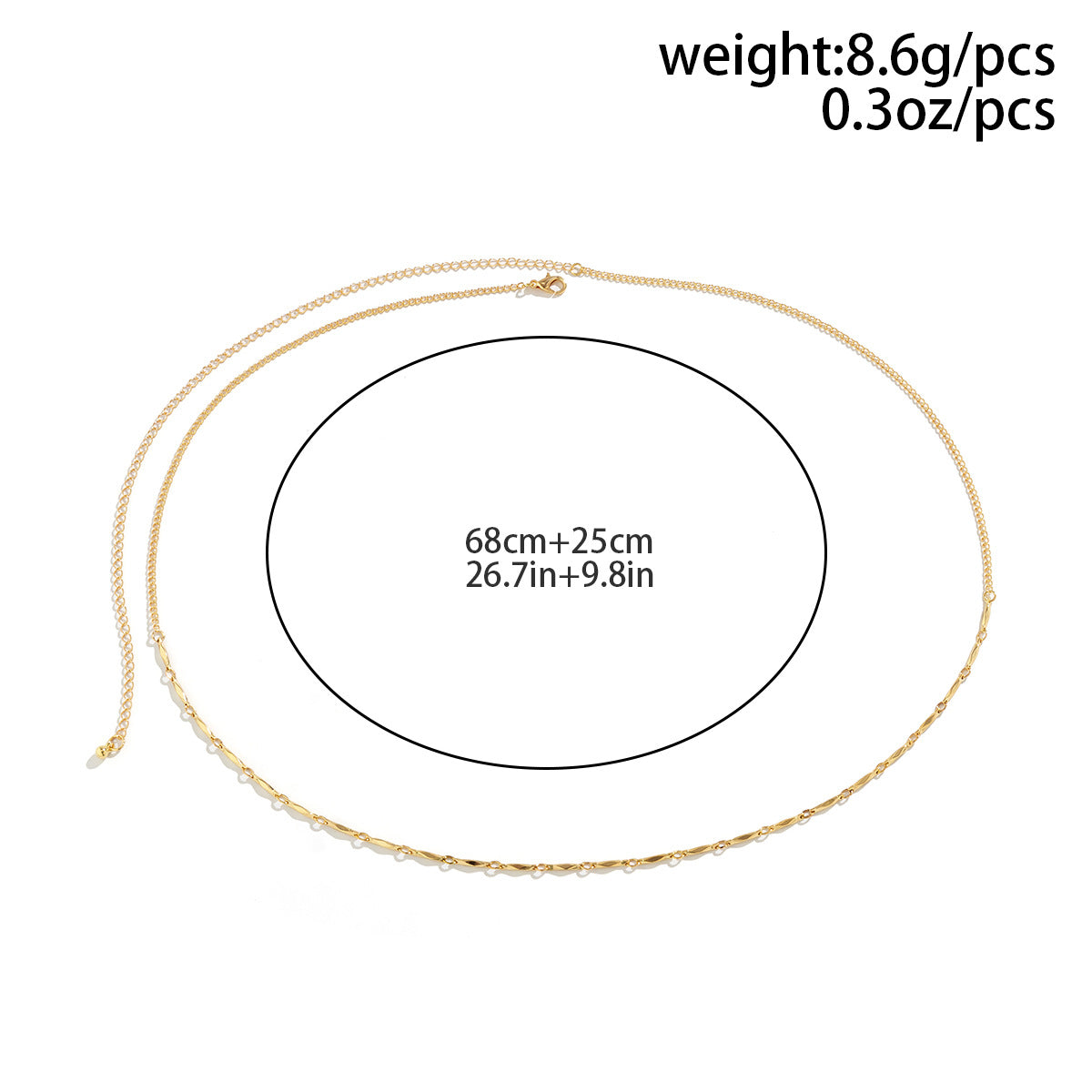 Creative Geometric Metal Bead Body Chain - Vienna Verve Collection