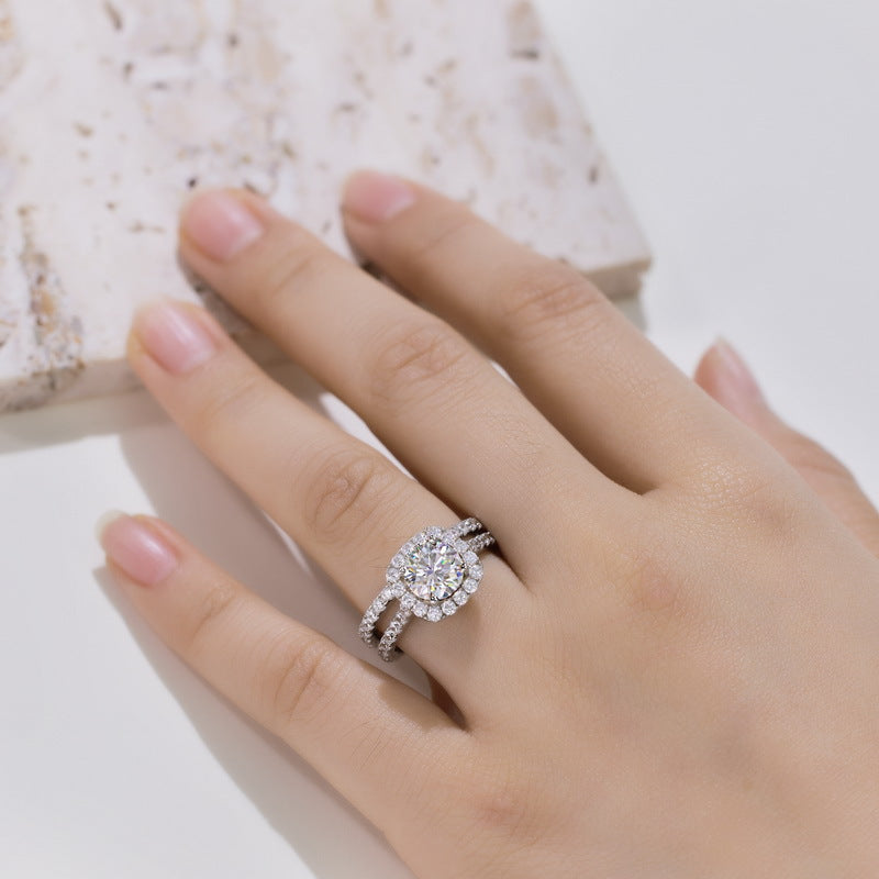 Planderful Moissanite Sterling Silver Ring – Elegant High-End Jewelry