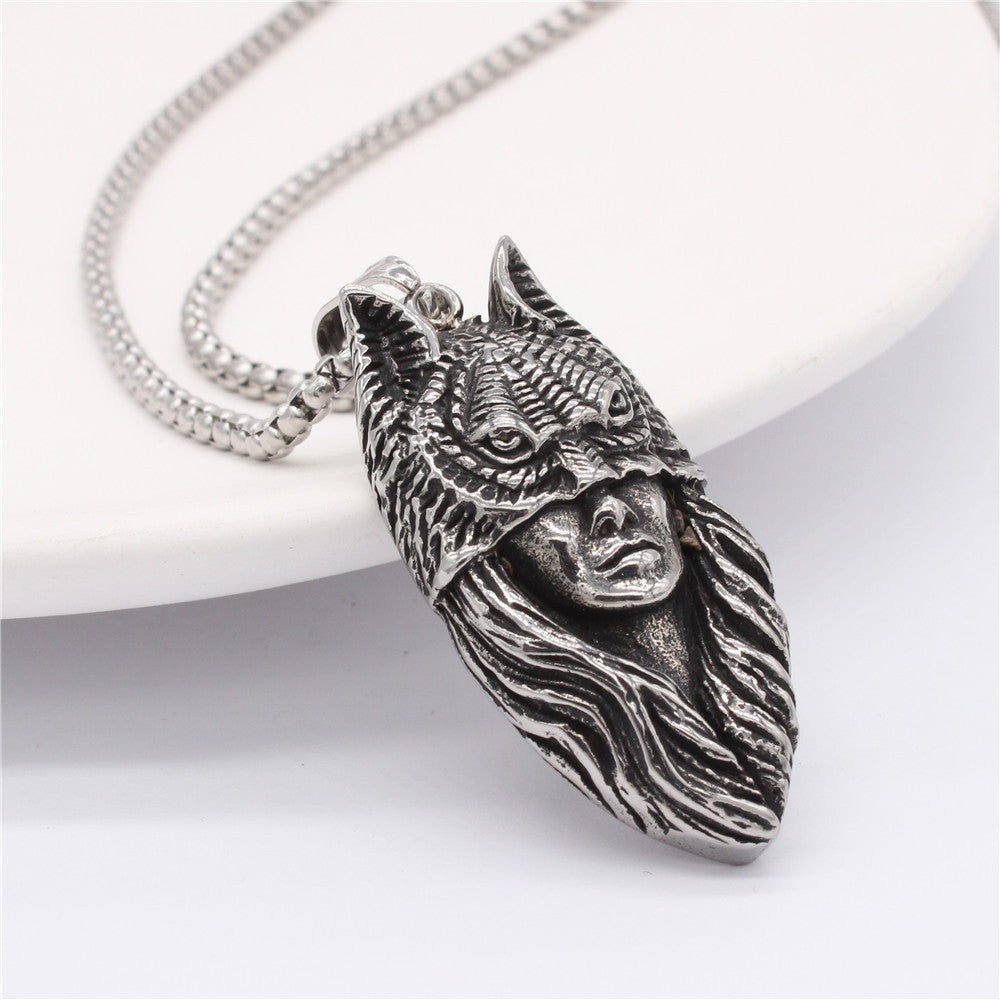 Werewolf Pendant Titanium Steel Unisex Protection Statement Planderful For Punk Grit Lovers