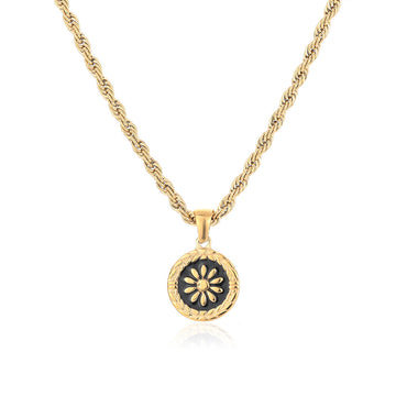 Planderful Jewelry Gold Coin Necklace Stainless Steel