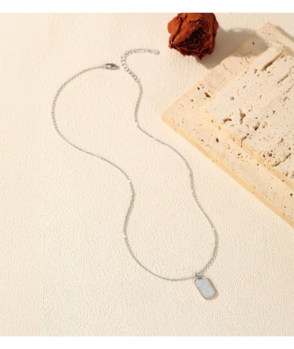 925 Sterling Silver Square Moissanite Necklace