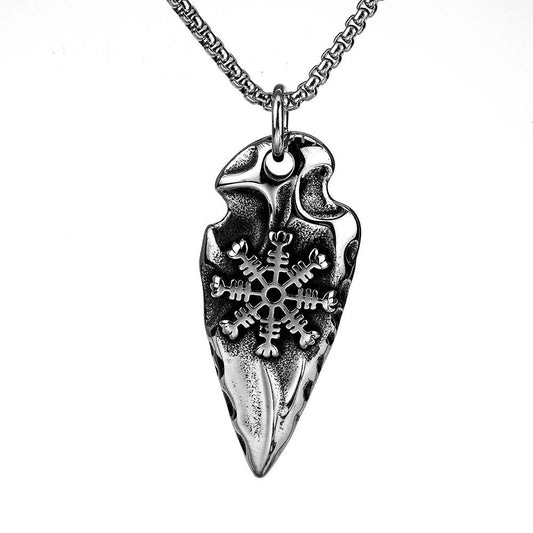 Nordic Vintage Viking Men's Pendant Stainless Steel Arrow Necklace