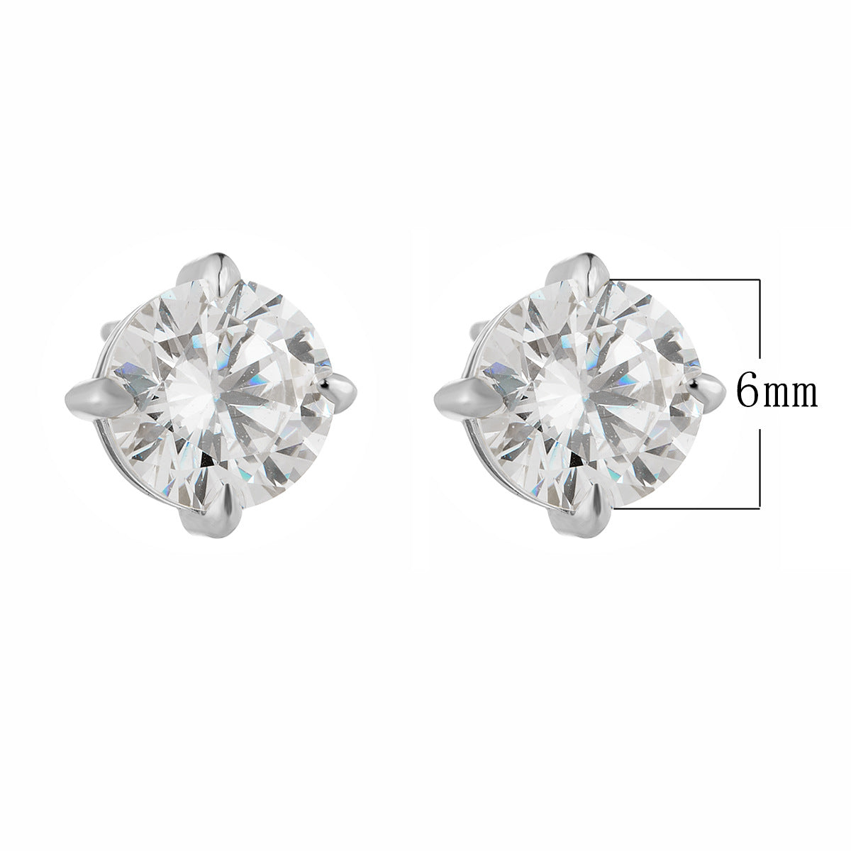 European and American Cross-Border S925 Silver Zircon Stud Earrings