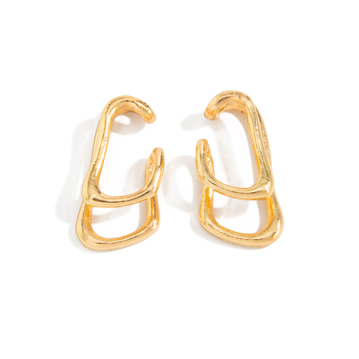 Planderful Vienna Verve C Shaped Ear Clips Without Holes Geometric Statement Earrings for Minimalist Fashion Lovers