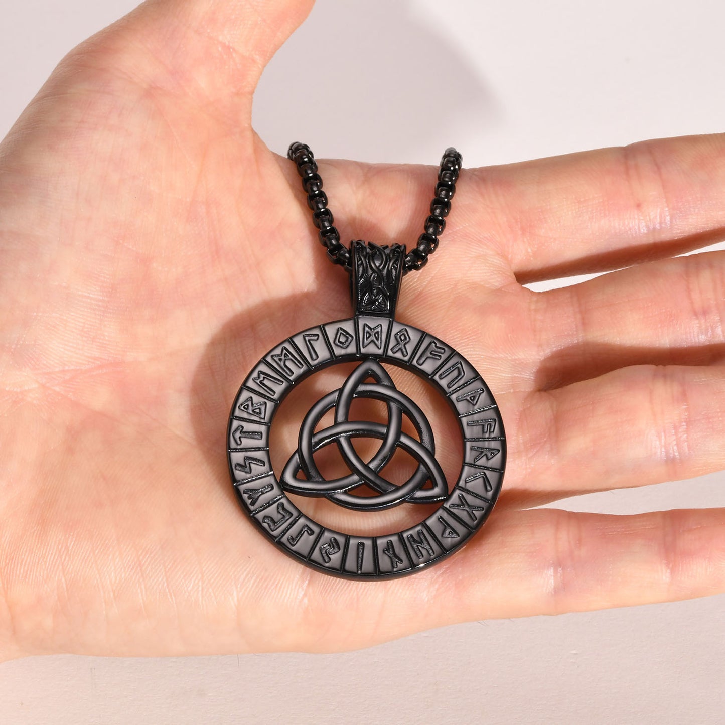 Titanium Steel Fashion Pendant Stainless Steel Viking Luenwen Celtic Knot Pendant Black Men's for Men