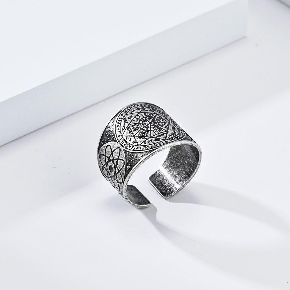 Steel Ring – Vintage Seven-Point Star Hip Hop