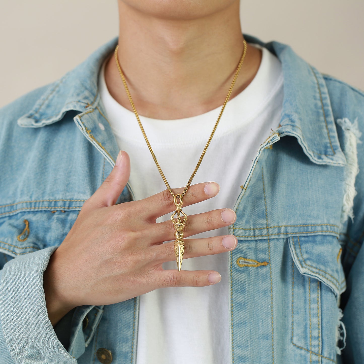 Titanium Steel Necklace Stainless Steel Magic Pestle Pendant