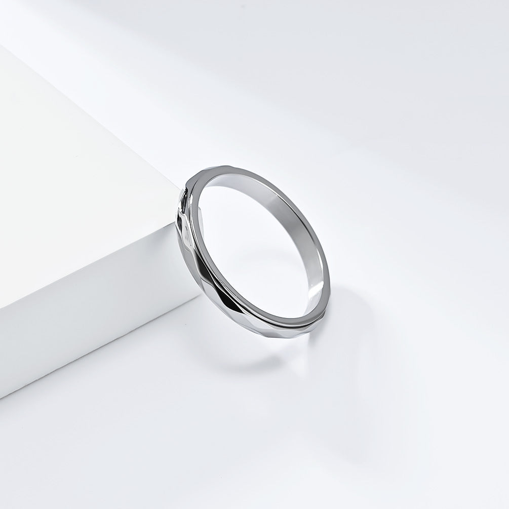 Steel Ring – Minimalist Geometric Rotating Rhombus