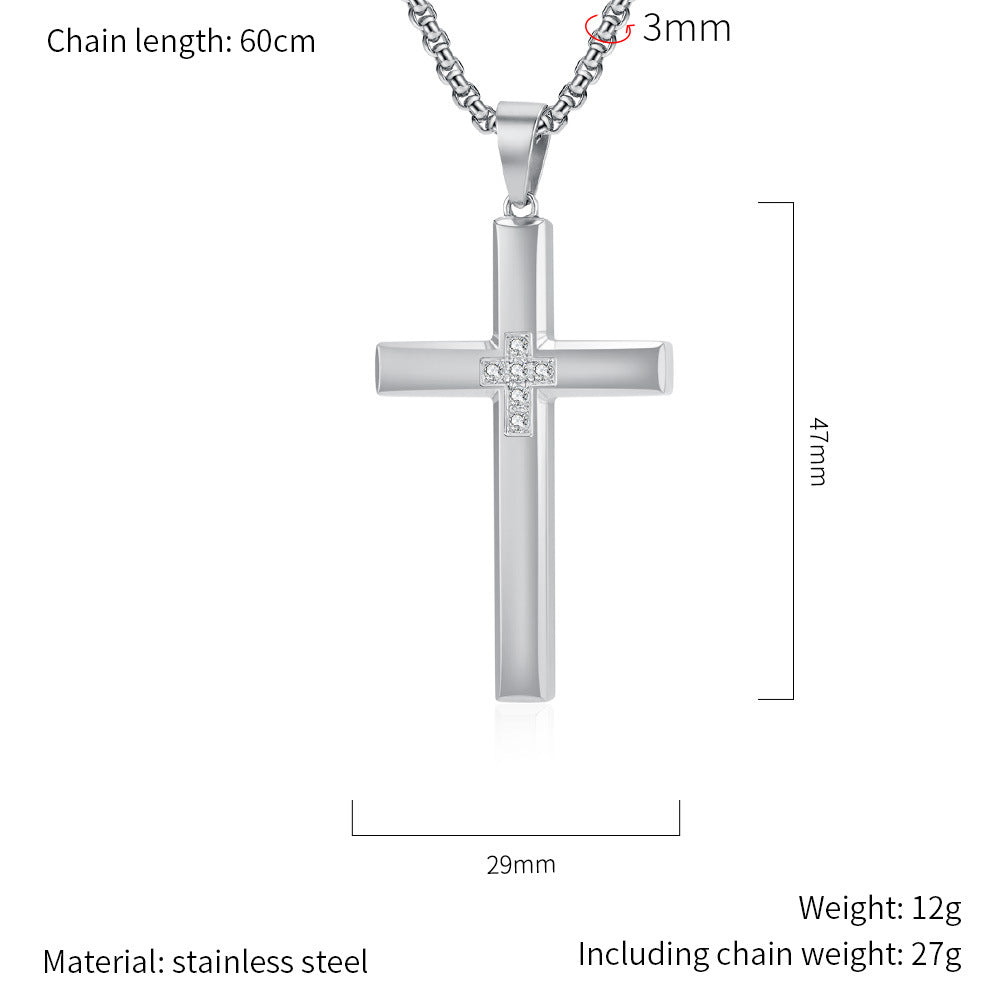 Steel Necklace – Minimalist Cross Pendant For Everyday Wear Planderful Gift Idea