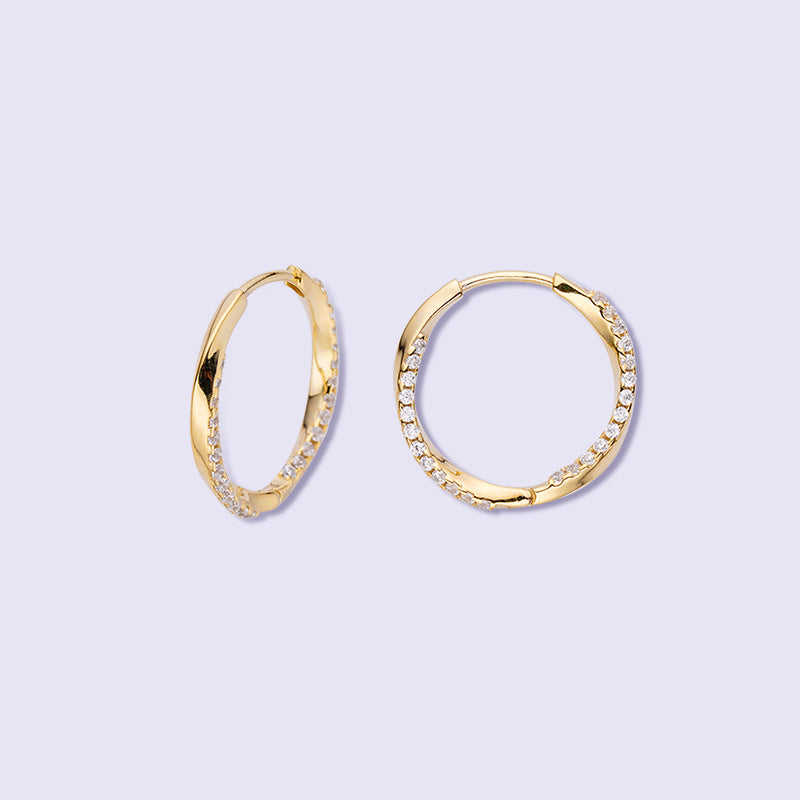 New 925 Sterling Silver Plain Ring Earrings for Women