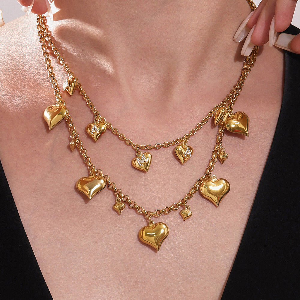 Planderful Stainless Steel Women Love Necklace 18K Plated