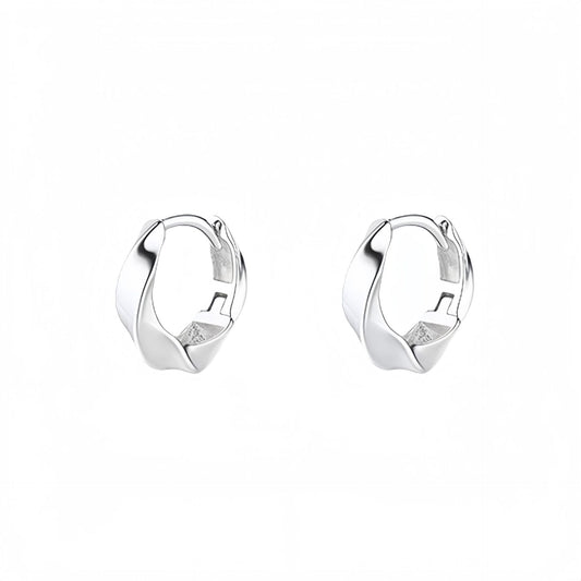 Planderful 925 Sterling Silver Mobius Ring Earrings for Women Elegant Niche Design High End Stud Jewelry