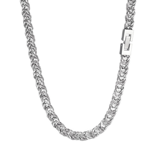 Street Men's Titanium Steel Encrypted Creative Woven Chain, Wind Stainless Steel Buckle Necklace