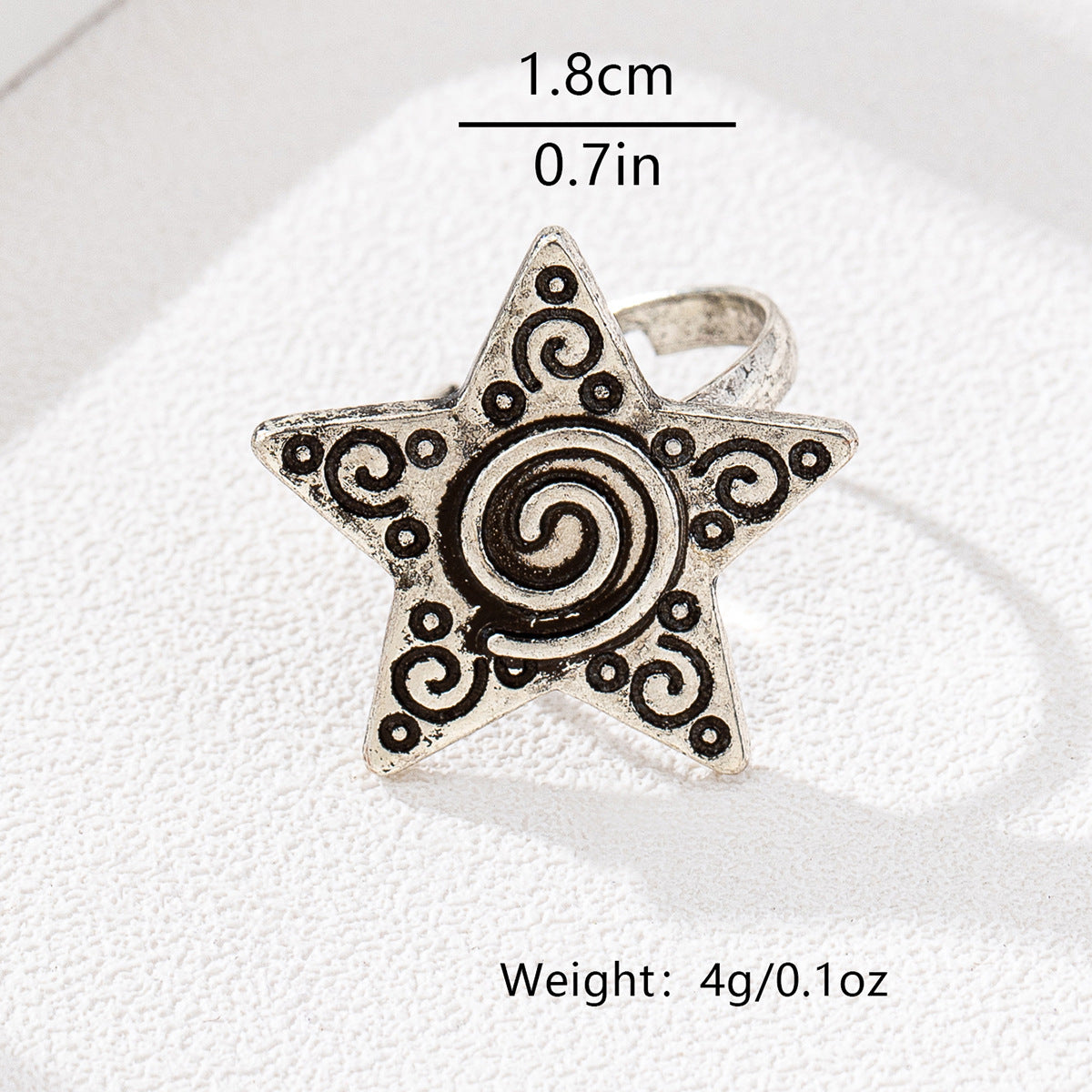 Retro American Independence Day Star Ring for Women