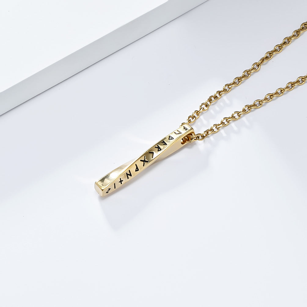 Cross-Border Nordic Viking Text Mobius Necklace for Men