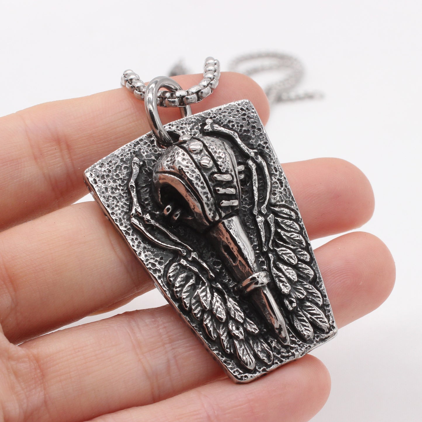 Personalized Retro Angel Wings Titanium Steel Pendant for Men - Wholesale European and American Jewelry