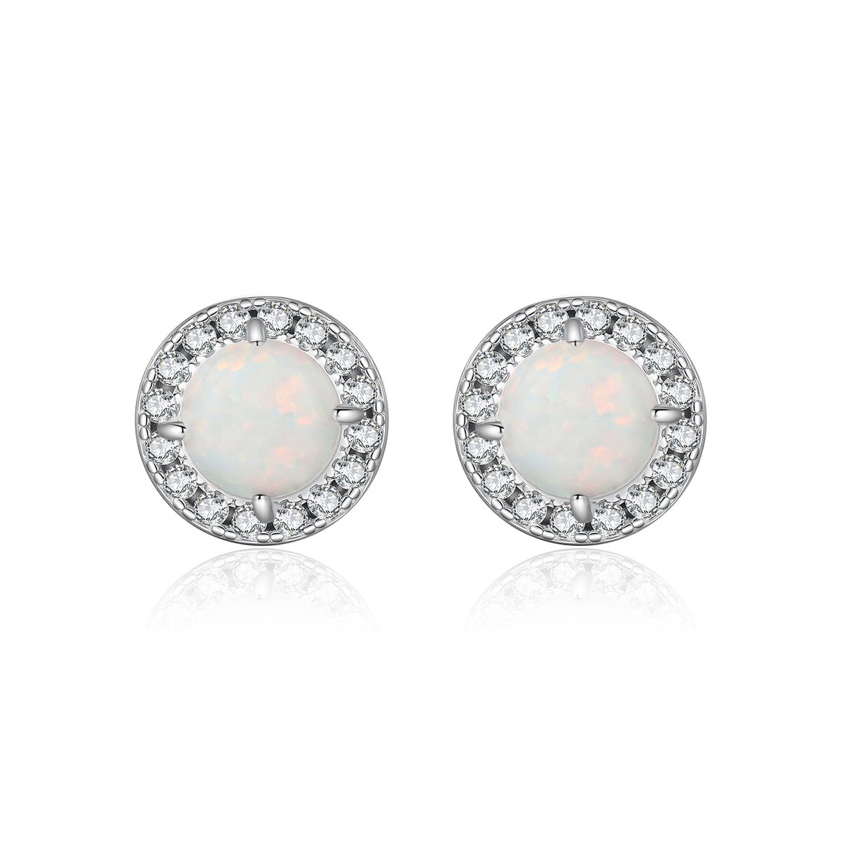 925 Sterling Silver Opal Earrings