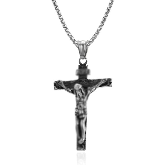 European and American Retro Stainless Steel Cross Necklace