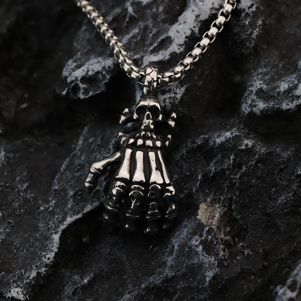 Hip-Hop European and American Skull Pendant Necklace for Men