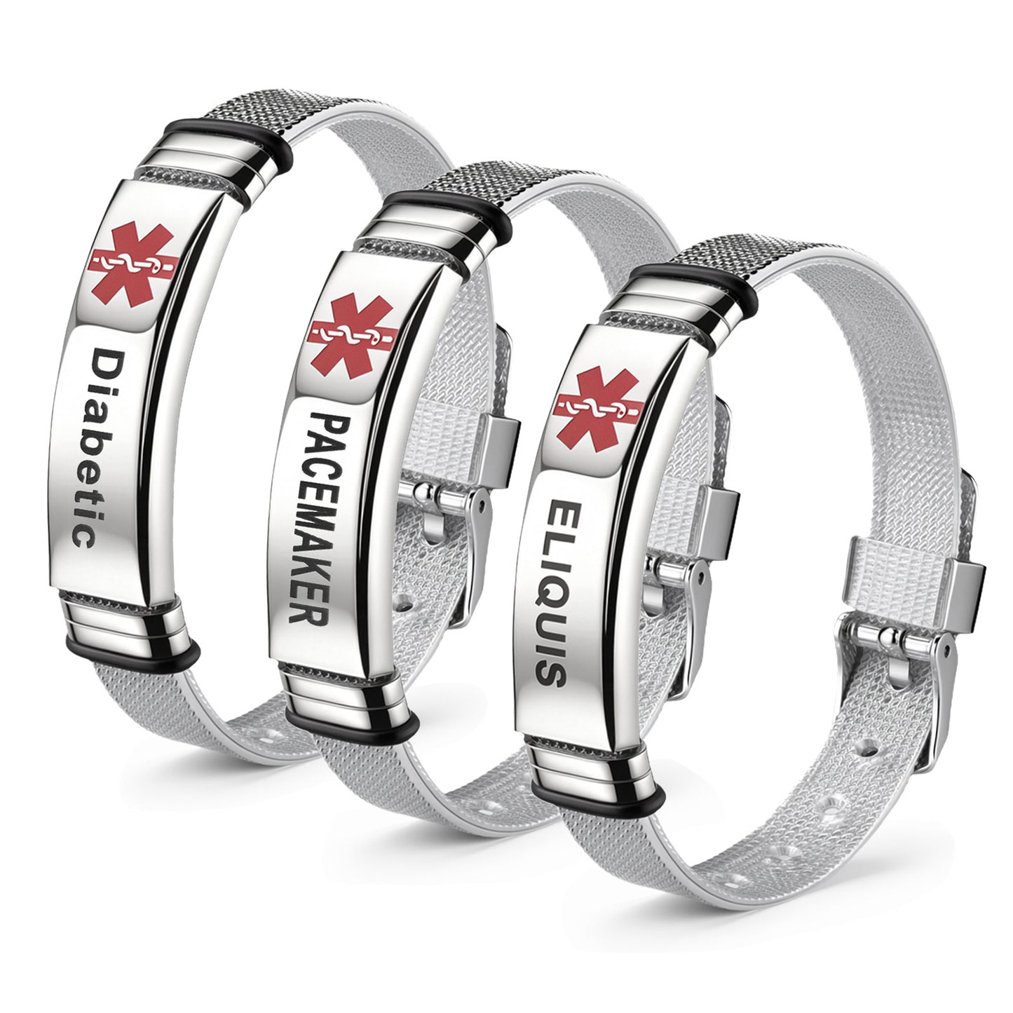 Planderful Everyday Genie Medical ID Bracelet Stainless Steel Adjustable Essential Unisex For Men Women
