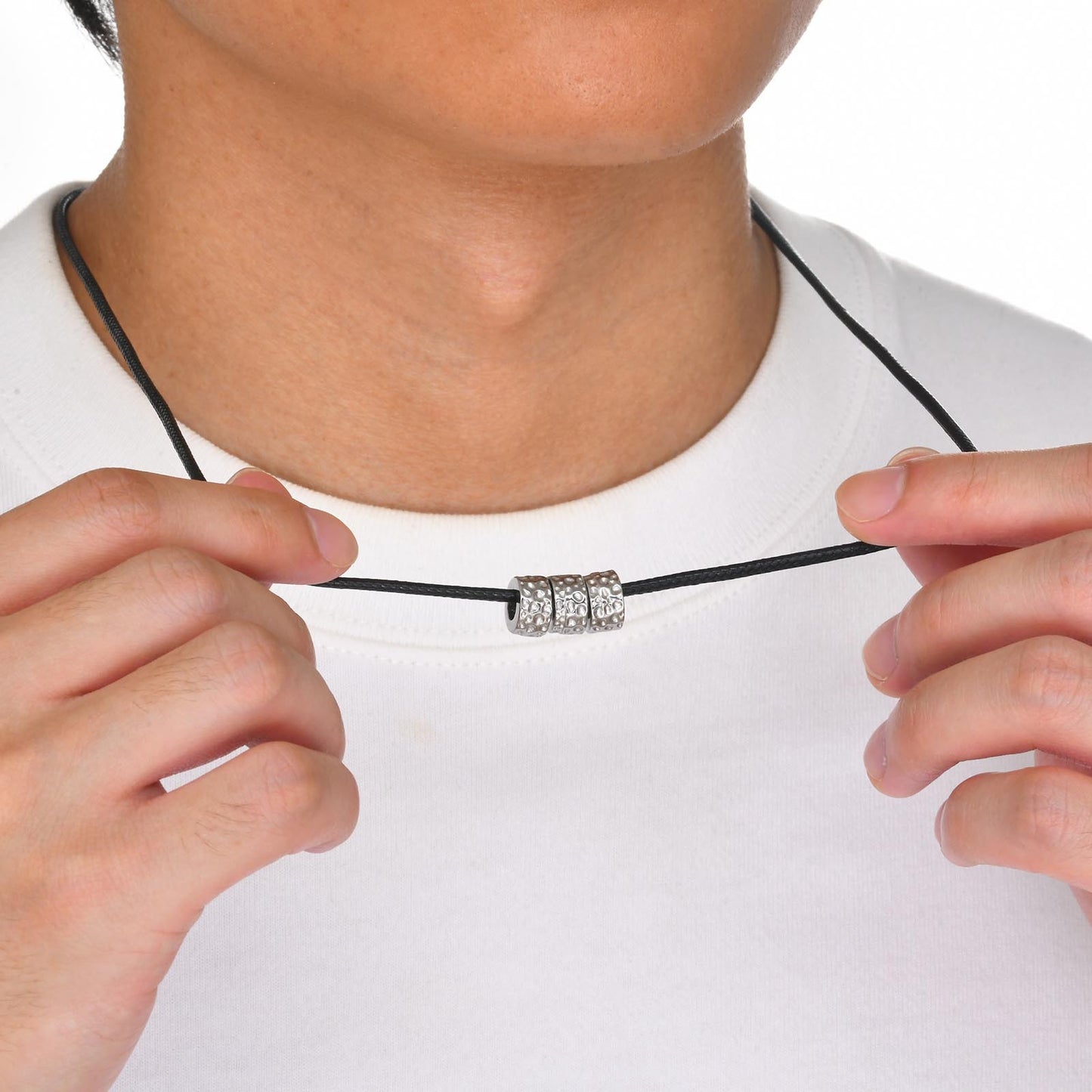 Cross-Border Stainless Steel Hammer Ring Pendant Necklace for Men