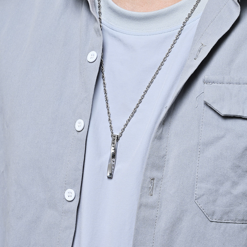 Planderful Unisex Spiral Geometry Durable Titanium Steel Necklace Nordic Viking Pendant Everyday Genie