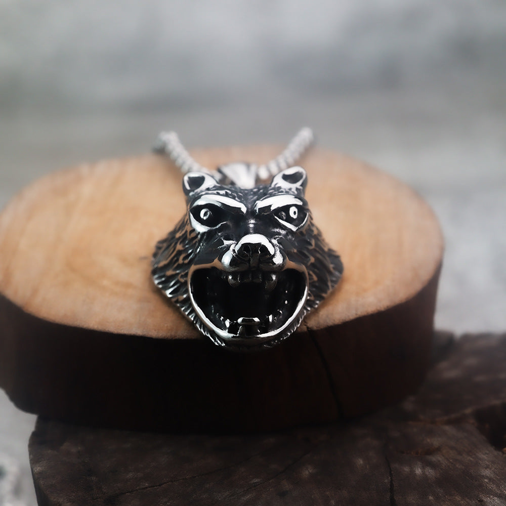 Europe and The United States Hot-Selling Wolf Head Hip-Hop Pendant
