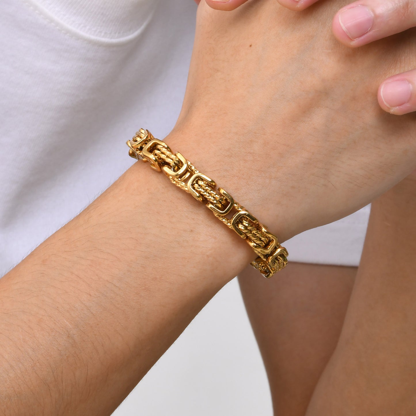 Stainless Steel Byzantine Twist Handmade Chain Men Jewelry