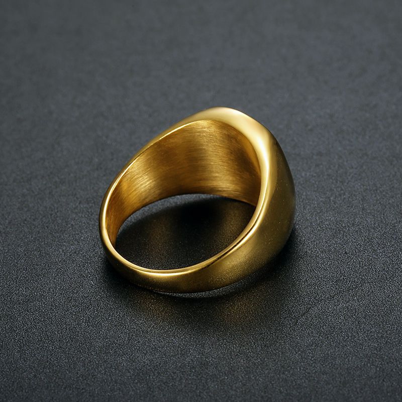 Planderful Smiley Face Ring Unisex Stainless Gold Epoxy