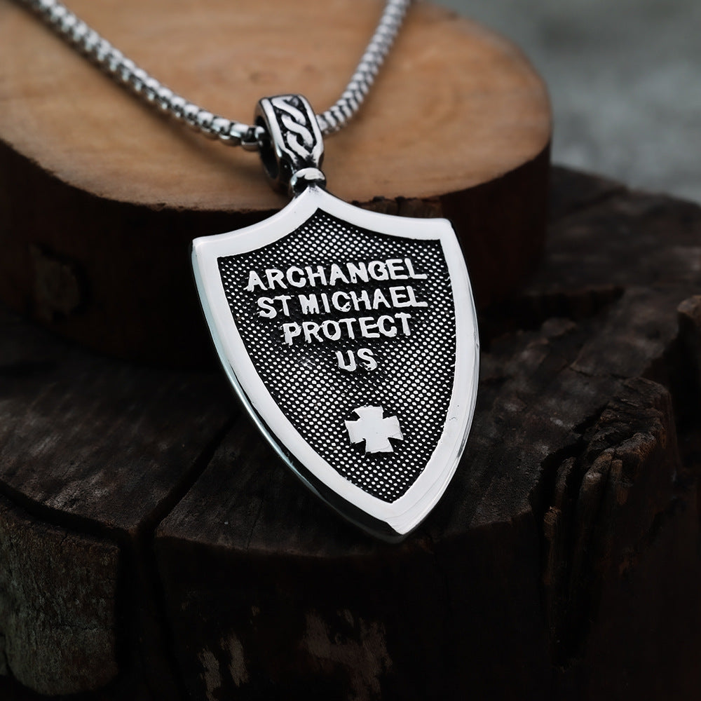 Cross-Border Archangel Stainless Steel Retro Necklace for Men
