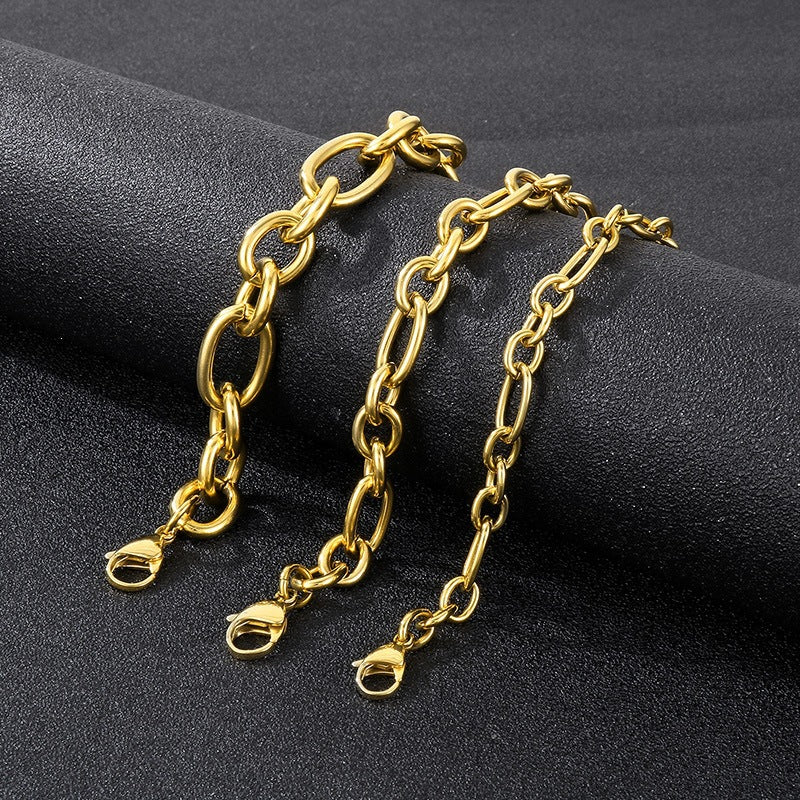 Source Factory Commuter Stainless Steel O Chain Necklace Bracelet Men's Multi-Size 7/10/13 Mmo