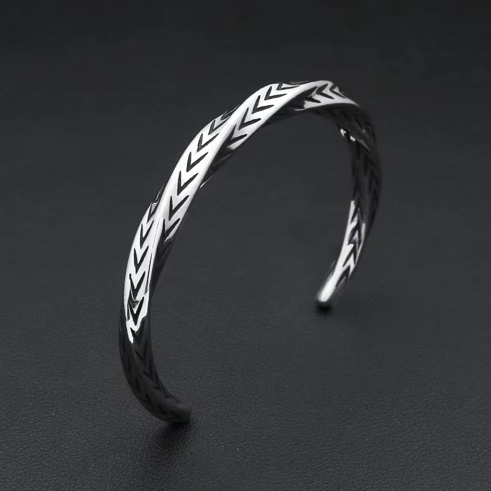 Vintage Open Stainless Steel Men's Bracelet