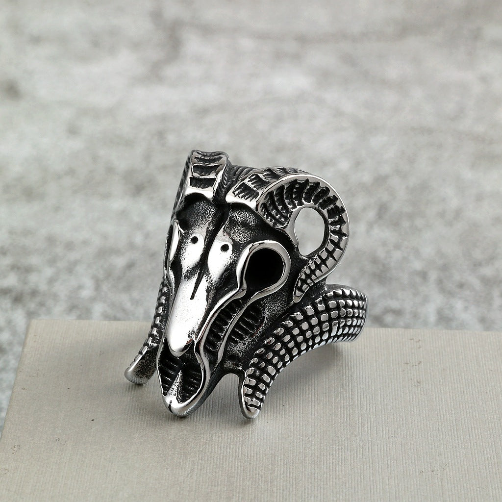 Punk Skull Stainless Steel Men's Ring
