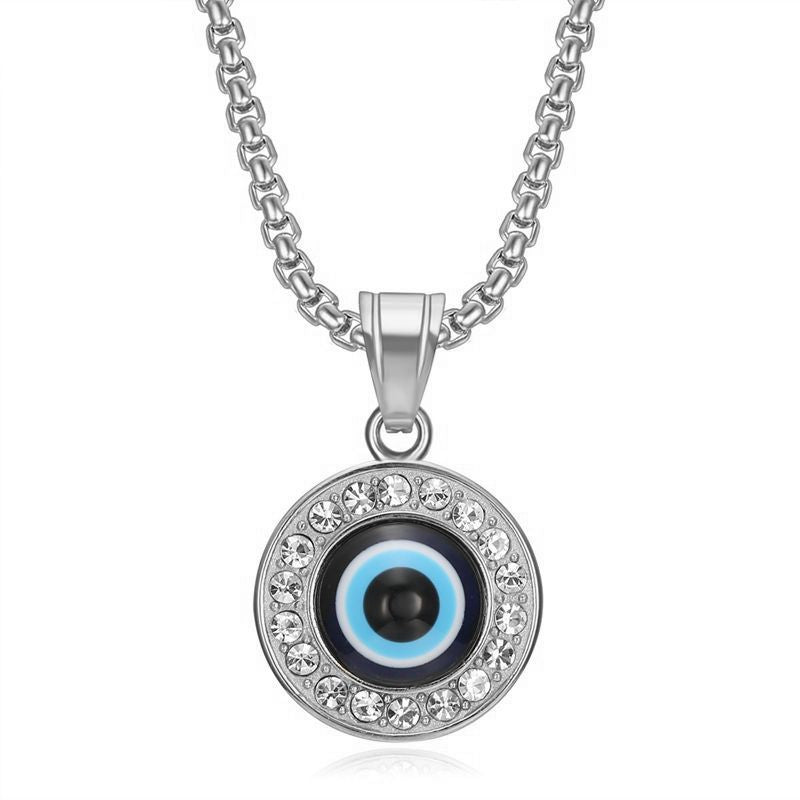 Zircon Necklace – Elegant Evil Eye Pendant