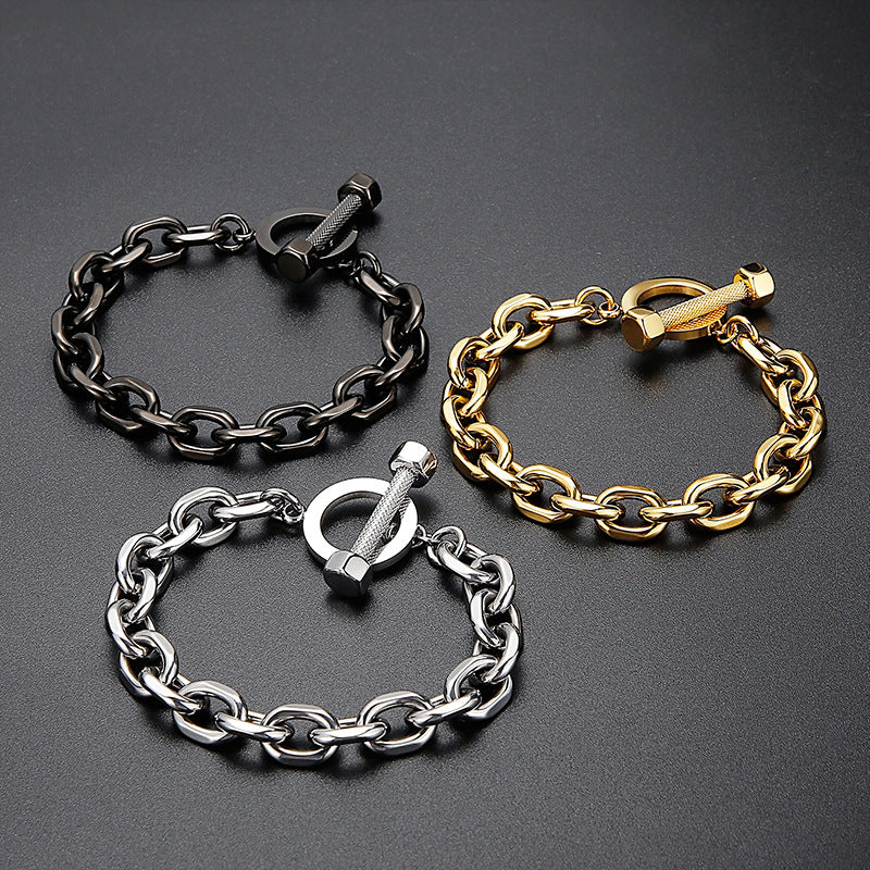 Planderful Everyday Genie Black Barbell Bracelet For Men