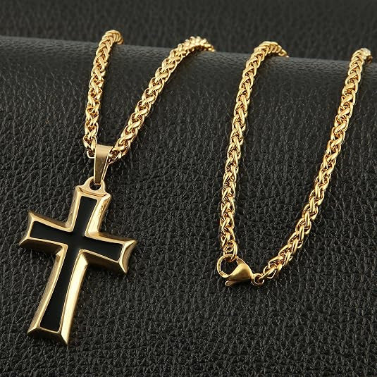 Minimalist Cross Stainless Steel Men's Pendant Necklace
