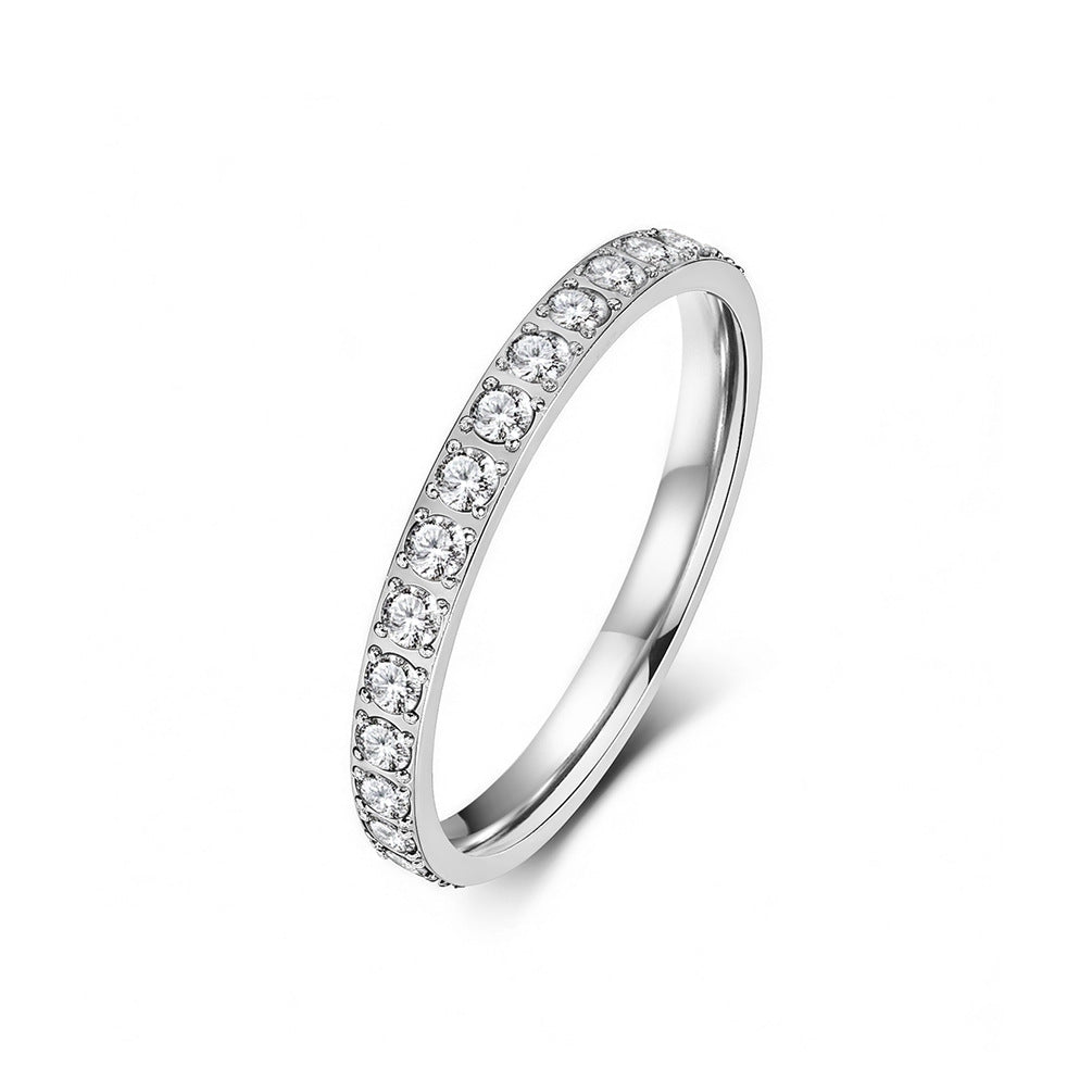 Stainless Steel Zircon Ring