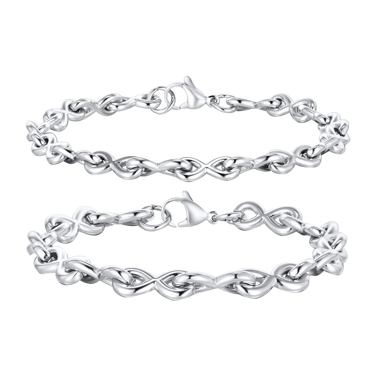 Stainless Steel Thick Bracelet Hip Hop Men's 8 Characters Infinity Steel
