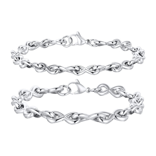 Stainless Steel Thick Bracelet Hip Hop Men's 8 Characters Infinity Steel
