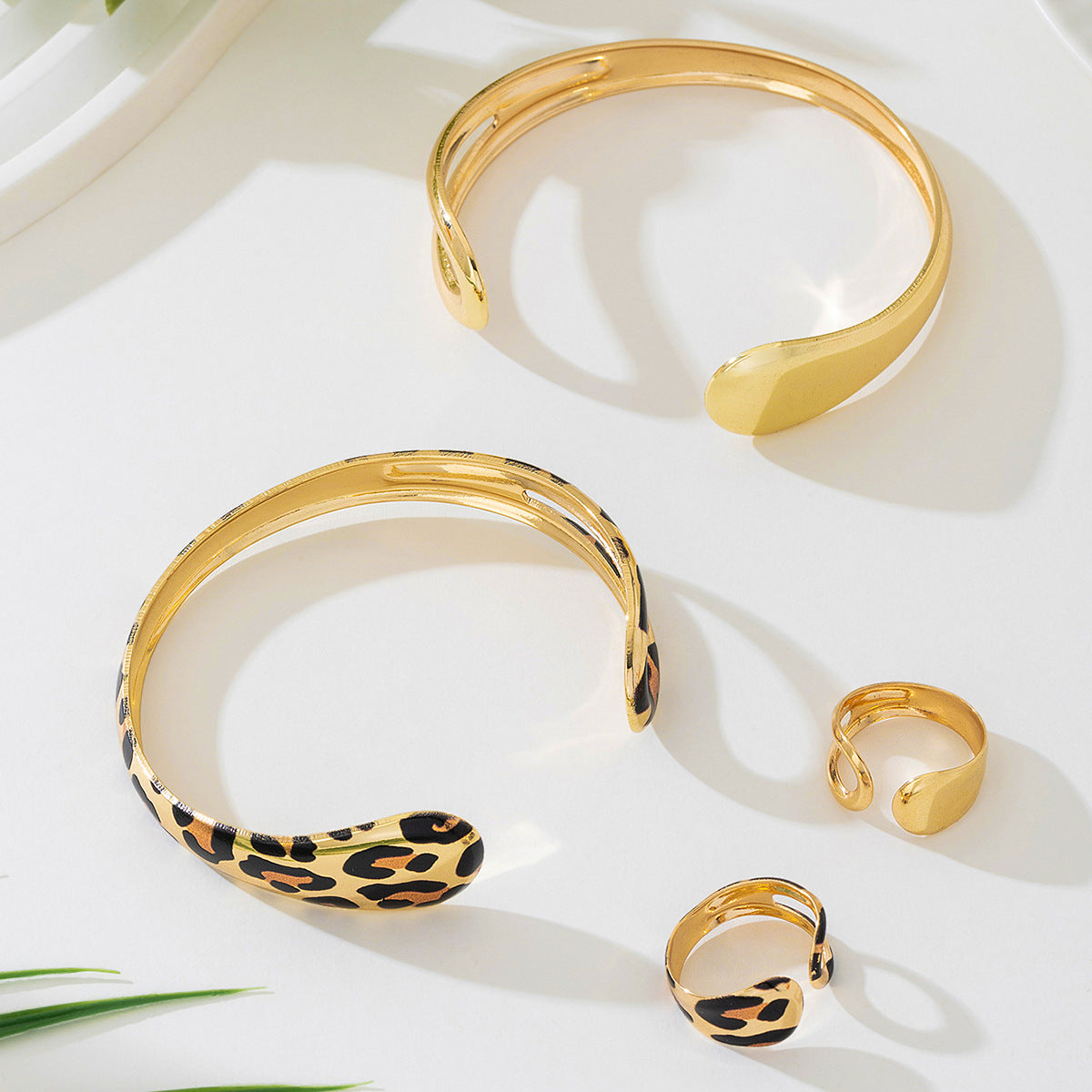 Versatile Metal Bracelet Ring Set for Stylish Women