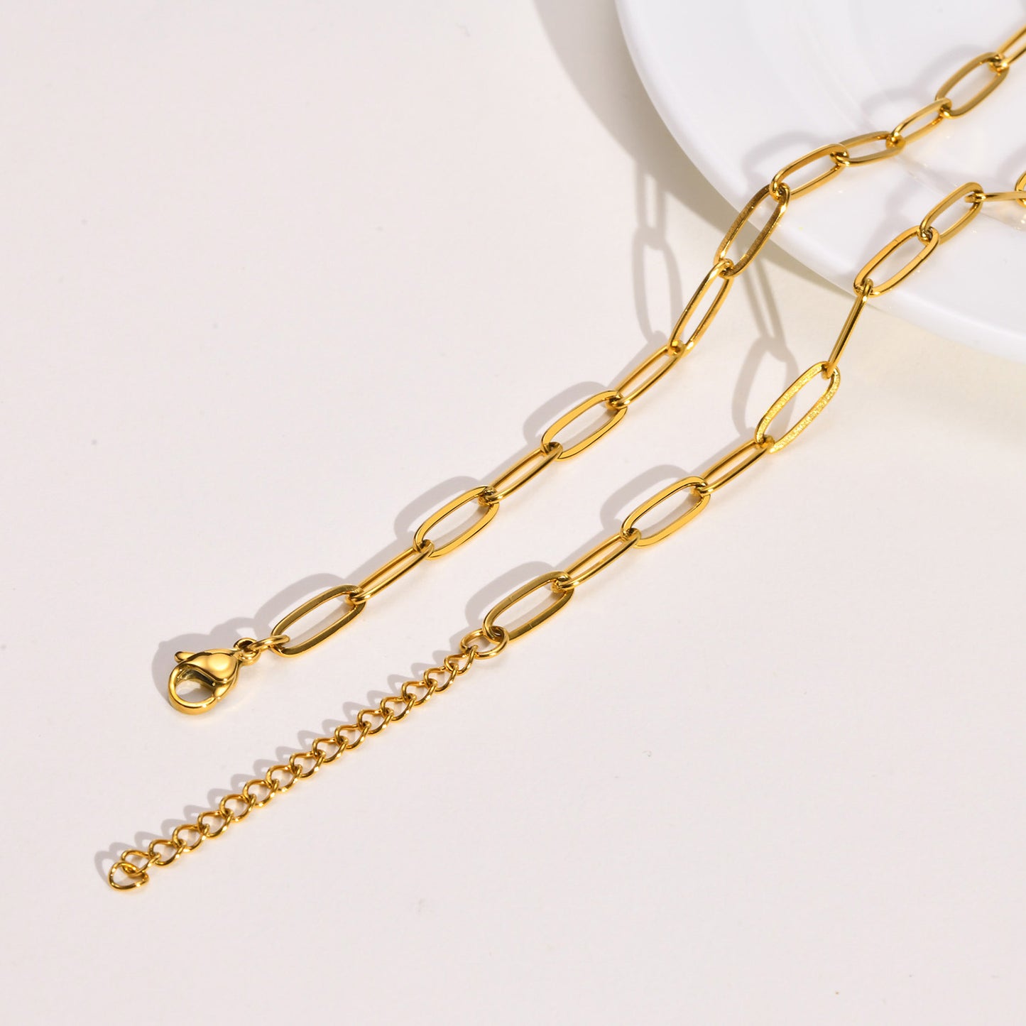 Stainless Steel Flat Cross Chain Necklace Gold Ladies Jewelry