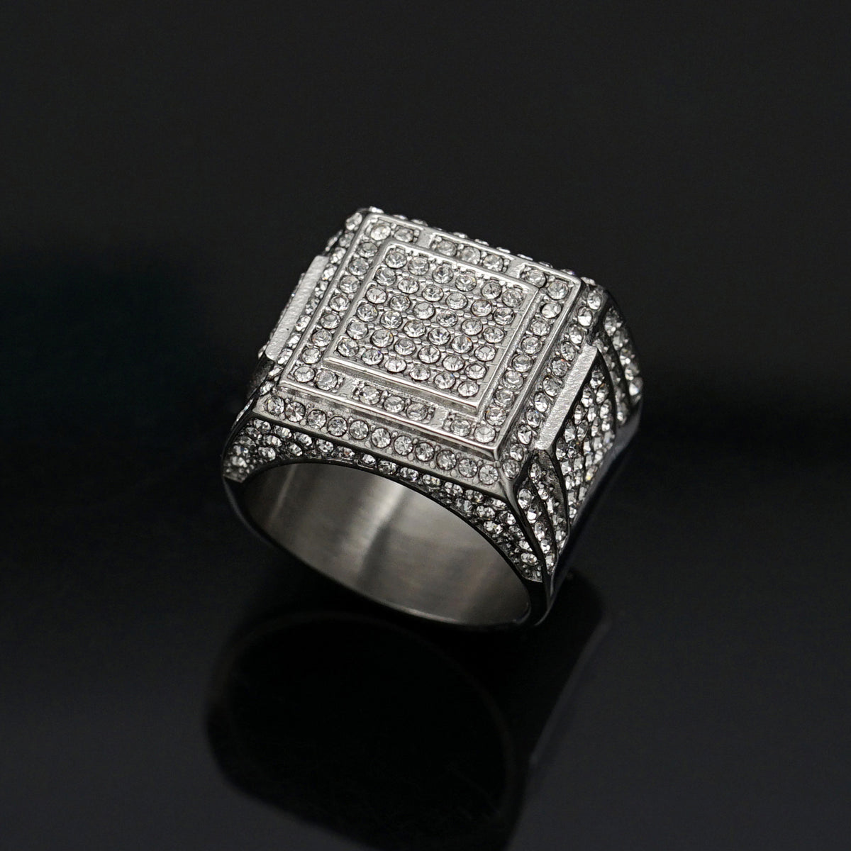 Planderful Everyday Genie Stainless Steel Zircon Ring For Men Unisex Bold Statement Jewelry