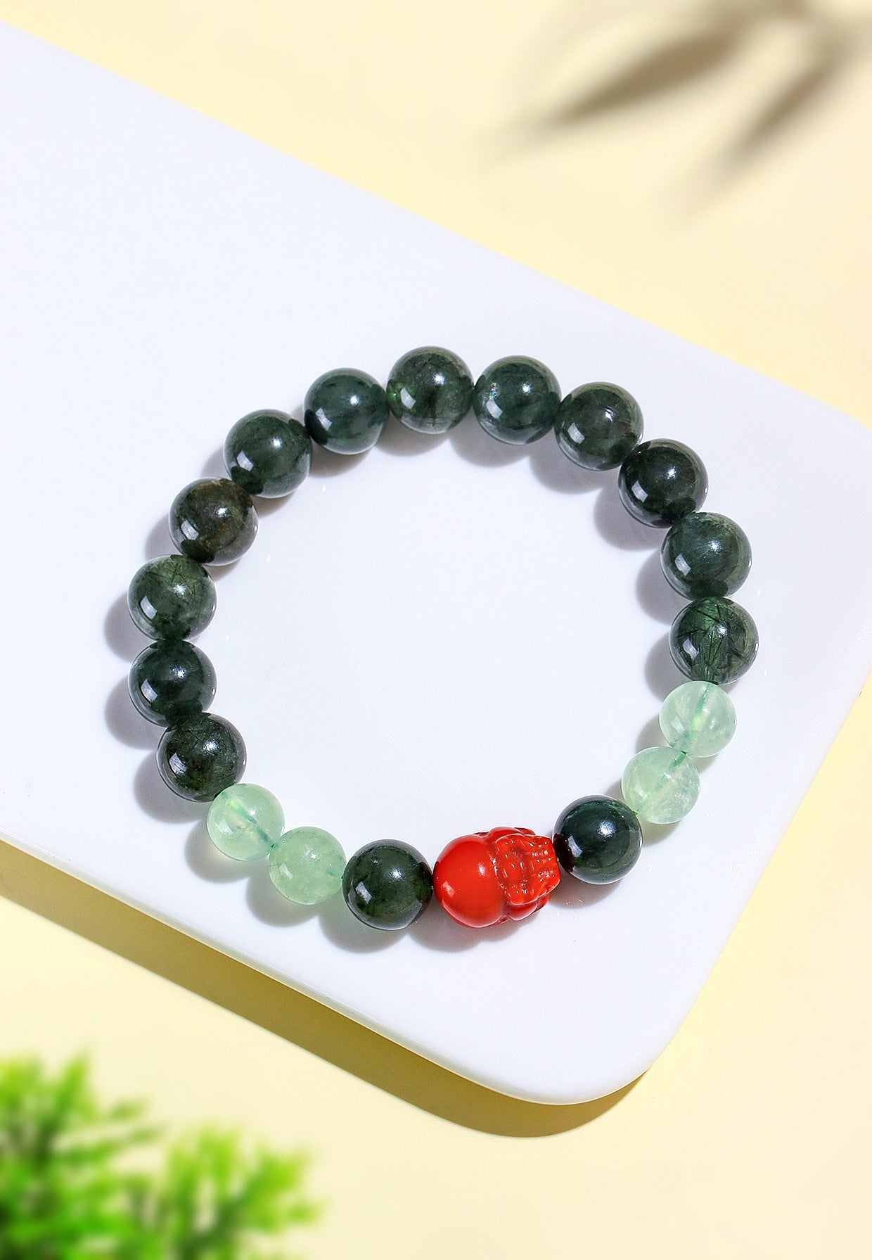 Planderful Fortune's Favor Bracelet – Elegant Natural Greenhair Grape Stone Design