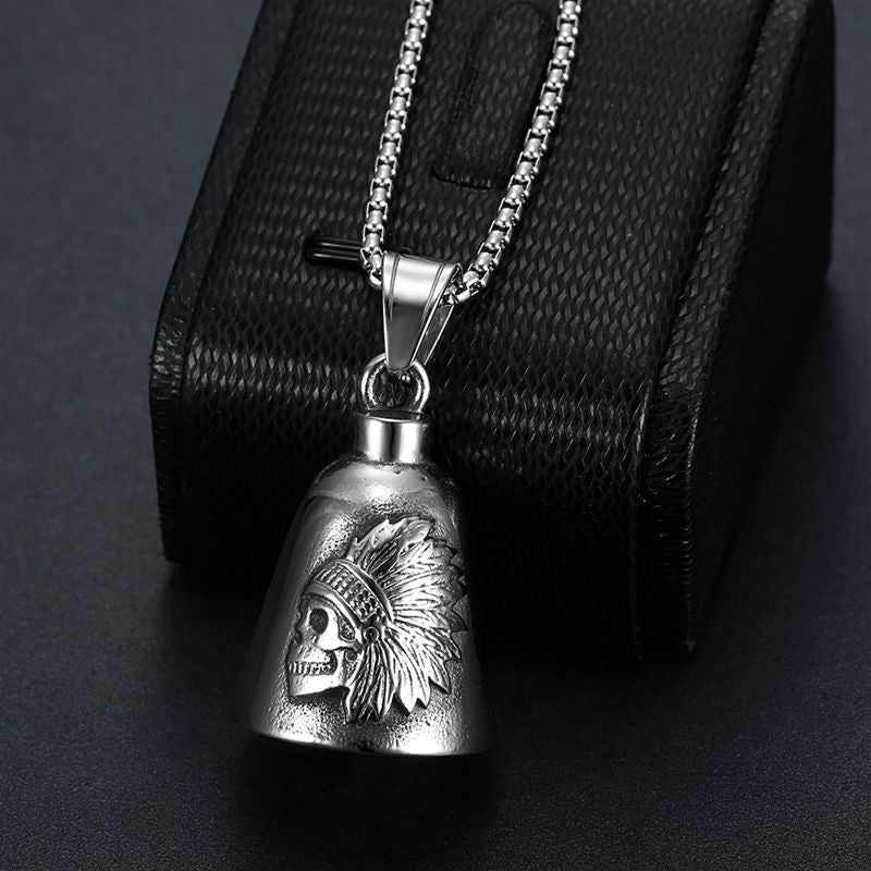 Skull Locomotive Stainless Steel Pendant Necklace