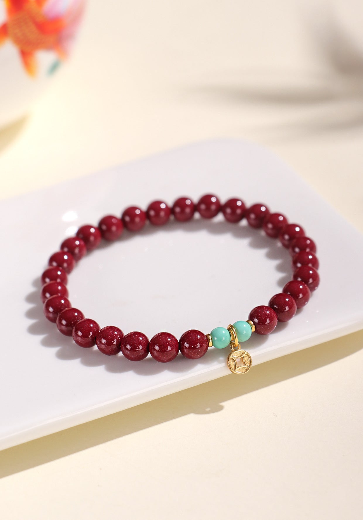 Planderful Fortune's Favor Bracelet – Unique Cinnabar and Jade Design