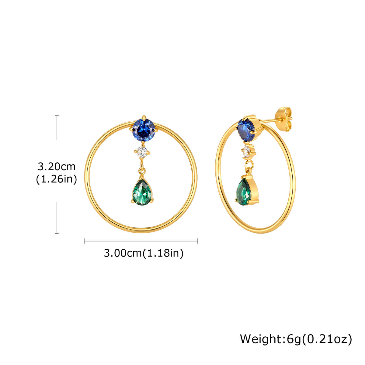 Stainless Steel Zircon Minimalist Earrings