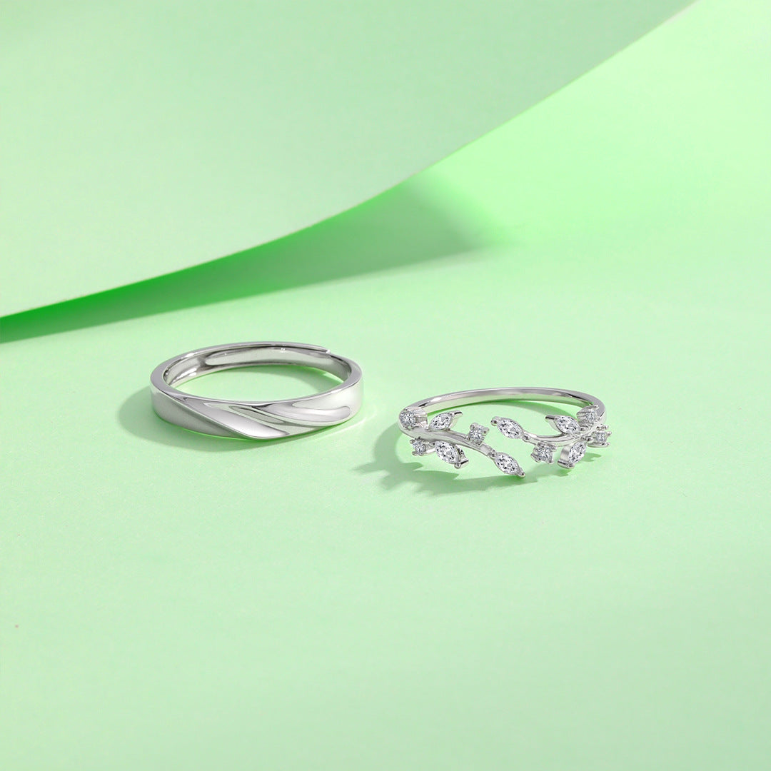 Planderful Everyday Genie S925 Sterling Silver Mori Open Ring – Advanced Style for Valentine's Day