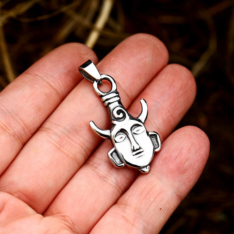Evil Force Stainless Steel Pendant with Titanium Steel Buddha Statue for Men - Planderful Everyday Genie Collection